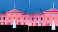 Breast Cancer Awareness Month 2022: White House Illuminated in Pink Lights in Honour of Breast Cancer Victims and Survivors; US First Lady Jill Biden Shares Video