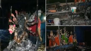 Navratri 2022: Fire Ravages Durga Puja Pandal in Bhadohi; 64 Injured, Five Dead