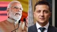 PM Narendra Modi Speaks to Ukraine President Volodymyr Zelensky Over Phone, Conveys India&rsquo;s Readiness for Peace Effort