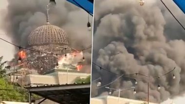 Video: Fire Engulfs Jakarta Islamic Centre, Mosque’s Dome Collapses; Dramatic Visuals Caught on Camera