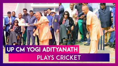 Yogi Adityanath Plays Cricket In Lucknow Post Inaugurating Sardar Patel National Divyang-T20 Cup