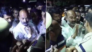 Munugodu Assembly By-Elections: Telangana BJP President Bandi Sanjay Detained After Protest Against TRS Leaders