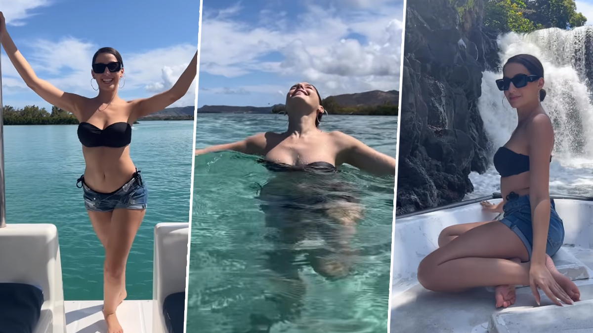 Watch: Nora Fatehi accidentally drops mobile phone in water as she