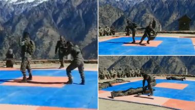 Yuddh Abhyas 2022: Indian Soldiers Display Crazy Hand-to-Hand Combat Skills in Uttarakhand (Watch Video)