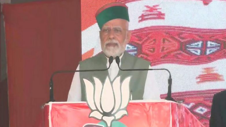 Himachal Pradesh Assembly Elections 2022: PM Narendra Modi Slams Congress, Says Party Against National Security, Development of Country