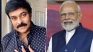 Chiranjeevi Conferred With Indian Film Personality of the Year at 53rd IFFI, PM Narendra Modi Congratulates the Megastar for His &lsquo;Rich Work and Wonderful Nature&rsquo;