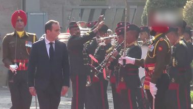 French Defence Minister Sebastien Lecornu Accorded Guard of Honour in Delhi; To Meet S Jaishankar, Ajit Doval During India Visit
