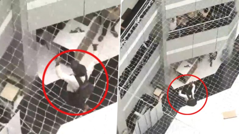 Viral Video: Man Jumps From Sixth Floor of Mantralaya in Mumbai, Caught in Safety Net