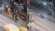 Rajasthan Shocker: Traffic Cop Falls on Road While Trying To Catch Biker Who Stole Challan Machine in Jodhpur (Watch Video)