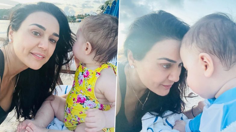 Preity Zinta Pens Heartfelt Birthday Posts for Twins Gia and Jai as They Turn One! (View Pics)