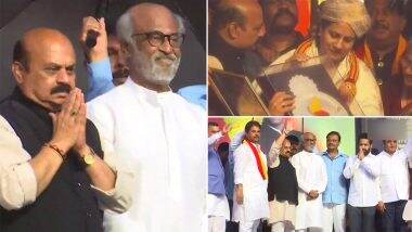 Puneeth Rajkumar Conferred Karnataka Ratna Posthumously; Rajinikanth, Jr NTR Attend the Award Ceremony (View Pics)