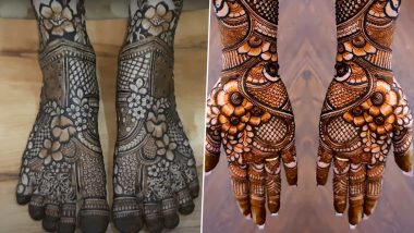 New Bridal Mehndi Designs for Wedding Season 2022: Beautiful Mehandi Patterns for Full Hands and Feet for Brides Getting Married Soon (Watch Videos)