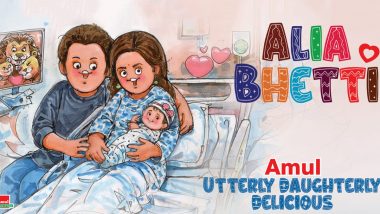 Amul Congratulates Alia Bhatt and Ranbir Kapoor on the Birth of Their Baby Daughter With a Drawing, Captions It ‘Alia Bhetti’