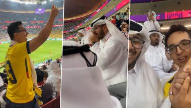 Ecuador Fan Irks Qatar Counterpart During FIFA World Cup 2022 Opening Match, Duo Resolve Differences Later (Watch Viral Videos)