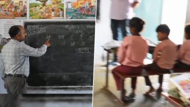 Educating in Rhythm! School Teacher Teaches Hindi Alphabets in a Musical Way to Students; His Special Song in Viral Video Delights Netizens