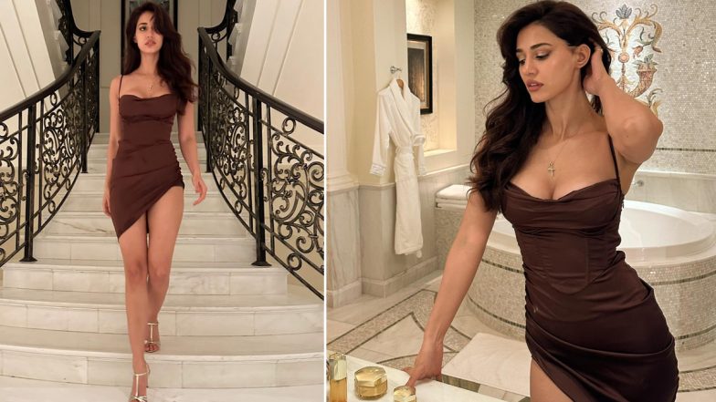 Disha Patani Flaunts Her Toned Body and Oozes Glamour in a Bodycon Dress With Plunging Neckline (View Pics)