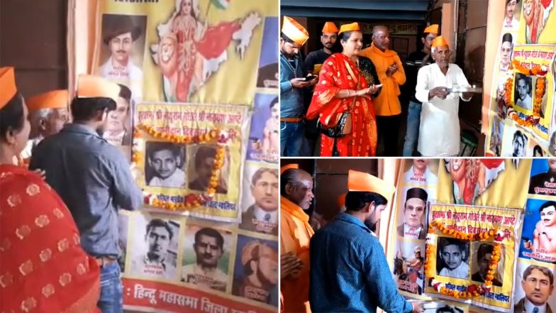 Hindu Mahasabha Pays Tributes to Nathuram Godse on His Death Anniversary in Madhya Pradesh's Gwalior (Watch Video)