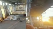 Maharashtra Bridge Collapse: Four Hurt As Slab of Foot Over Bridge Crashes on Railway Tracks at Balharshah Station in Chandrapur (Watch Video)