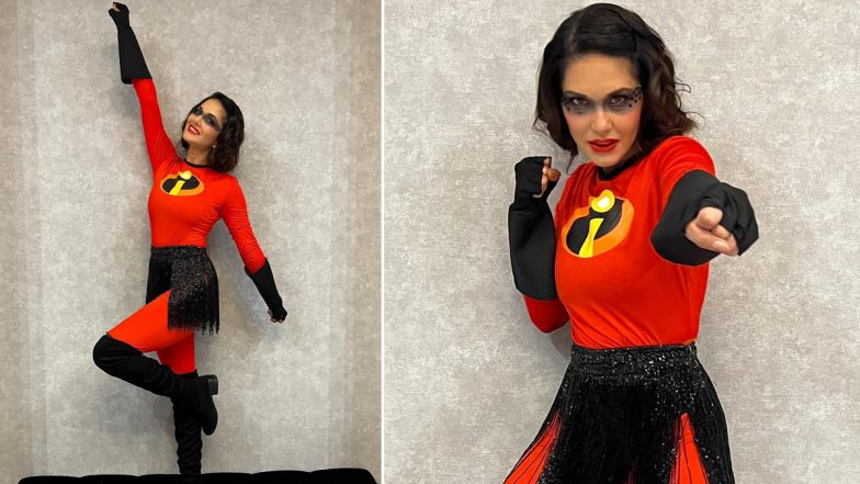 Sunny Leone Dresses Up in a Bedazzled Elastigirl Costume From The Incredibles (View Pics)