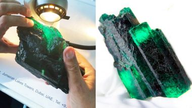 World's Largest Uncut Emerald Discovered in Zambia! Gigantic Gemstone Weighing 7525 Carats Gets Listed in Guinness World Records