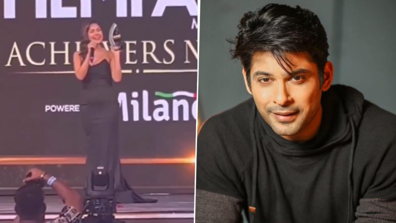 Filmfare Middle East Achievers Night: Shehnaaz Gill Dedicates Her Award to Late Actor Sidharth Shukla (Watch Video)