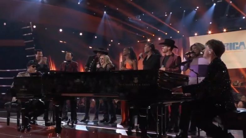 AMAs 2022: Lionel Richie Joins Stevie Wonder, Charlie Puth, Ari Lennox and Others on Stage During Their Reprise of 'We Are The World' At 50th American Music Awards (Watch Video)