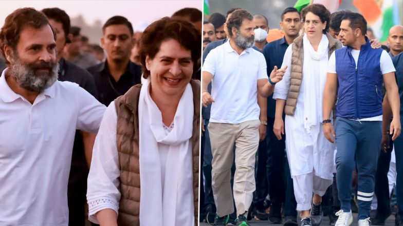 Bharat Jodo Yatra: Priyanka Gandhi Vadra, Her Husband Robert Join Rahul Gandhi in Madhya Pradesh (See Pics)