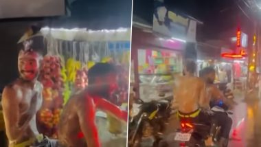Video: Two Youths Bath on Road While Riding a Bike in Kerala’s Kollam, Arrested