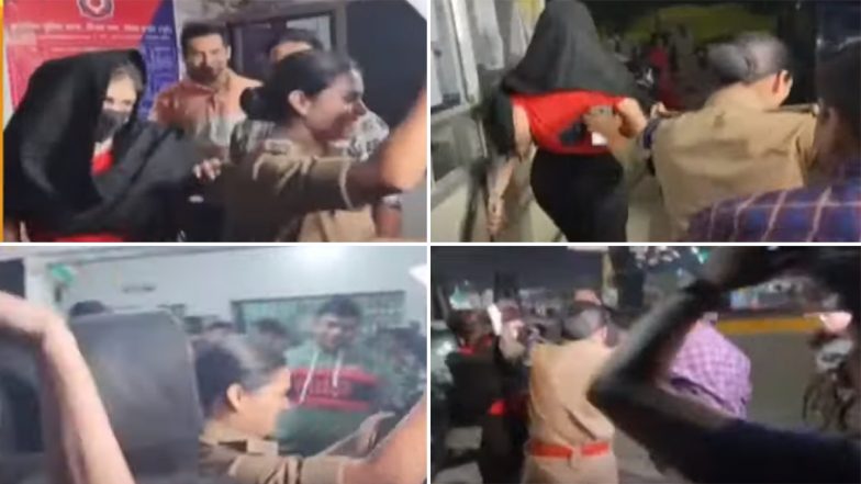 MP Shocker: Woman Slaps Journalist Outside Police Station in Indore On Being Asked About Viral Car Clip (Watch Video)