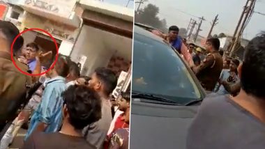 Uttar Pradesh Policeman Thrashes Car Driver For Ramming Into Motorcycle in Hapur, Department Issues Statement After Video Goes Viral