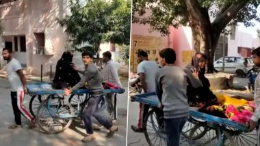 Video: Family Carries Woman to Hospital on Push Cart After Ambulance Fails to Turn Up in UP’s Jalaun District