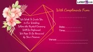 Wedding Season 2022 Invitation Card Templates: Innovative and Beautiful Design Ideas To Amaze Your Guests As You Invite Them to Your Wedding