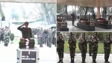 Indian Army Pays Tributes to Bravehearts Killed in Avalanche Near LoC in Jammu and Kashmir (Watch Video)