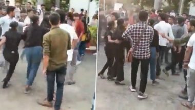 Viral Video: Students Get Into Ugly Fight After Girl Accuses Senior of Molestation at Makhanlal Chaturvedi University in Bhopal