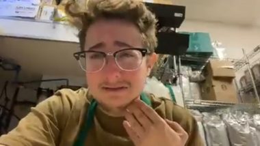 Video of Starbucks Barista Having a Meltdown About Long Work Hours and Rude Customers Goes Viral; Netizens React With Opposing Views to Viral Clip