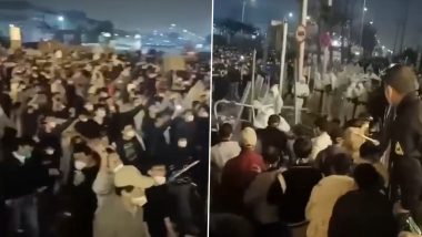 China Anti-Lockdown Protest: Angry Protesters Turn Streets Into Warzones in Guangzhou As They Continue To Defy Xi Jinping’s Zero-COVID Policy (Watch Video)