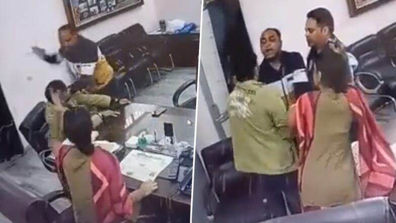 Punjab Shocker: Parents Thrash School Clerk After Argument Over Outstanding Fees Turns Violent in Ludhiana (Watch Video)