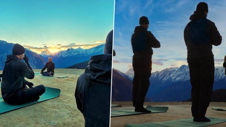 Indian Army Personnel, US Troops Practice Yoga Together in High Altitude Areas of Uttarakhand (See Pics)