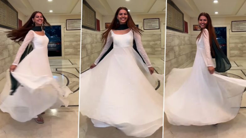 Pandya Store actress Alice Kaushik looks graceful and elegant as she twirls to the romantic beats of Aaj Din Chadheya dressed in a white anarkali! (Watch Video)