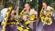 Giant Python Squeezes Snake Handler as He Struggles to Take the 20-Foot-Long Snake Back to Its Cage; Viral Video Will Wake You Up Tonight!