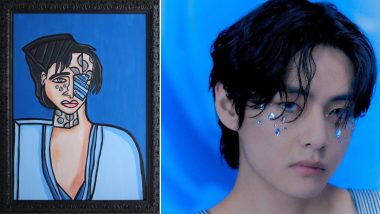 BTS' V aka Kim Taehyung Shares Phenomenal Abstract Portrait of Himself Drawn By 11-Year-Old California Artist; Says 'I’ve Been Such a Fan' (See Post)