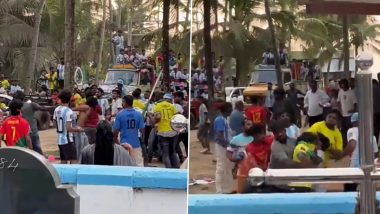 Viral Video: Argentina-Brazil Fans Clash During Road Show in Kerala's Kollam, Case Under Section 160 Registered