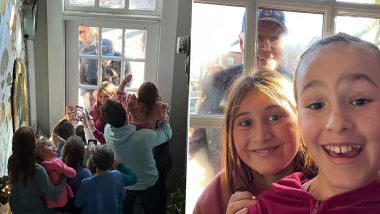 Joe Biden Stops for Selfie After Kids Inside Restaurant in Nantucket Go Nuts As US President Walks By (Watch Video)