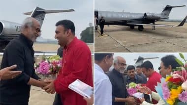 Video of Rajinikanth’s Arrival in Bengaluru to Attend Late Actor Puneeth Rajkumar’s Karnataka Ratna Award Ceremony Goes Viral – WATCH