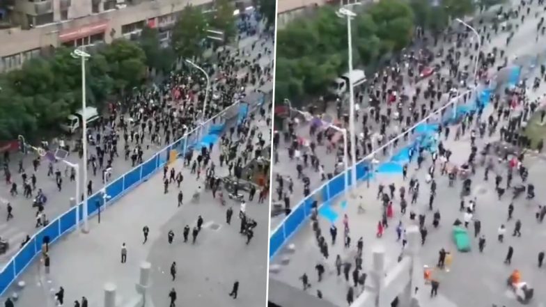 China: Anti-Lockdown Protests Rage Against Restrictions Imposed To Contain COVID-19 Spread, Videos Show People Breaking Barricades in Wuhan and Others Cities