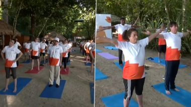 Video: Heads of Mission And International Organization Delegates Perform Yoga At Kala Pathar Beach in Andaman and Nicobar Islands