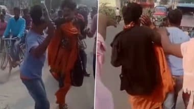 Bihar Shocker: Man Posing As 'Sadhu' Tries To Steal From House, Gets Thrashed by Locals in Muzaffarpur (Watch Video)