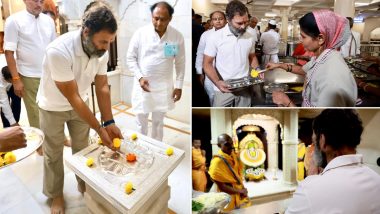 Rahul Gandhi Offers Prayers at Gajanan Maharaj Temple in Shegaon During Bharat Jodo Yatra (See Pics)