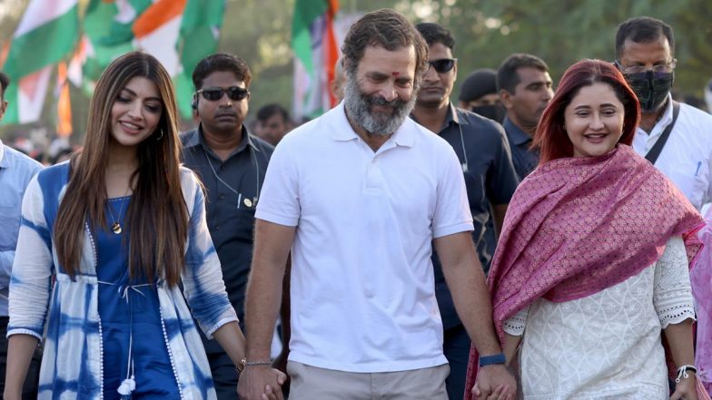 Bharat Jodo Yatra: Rashami Desai and Akansha Sharma Join Rahul Gandhi's March; Desai Tweets, ‘Such a Beautiful Thought but the Execution Is So Difficult’