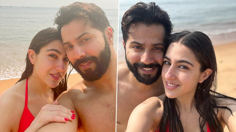 Varun Dhawan and Sara Ali Khan Click Photos Together on the Beach Ahead of IFFI 2022 (View Pics)